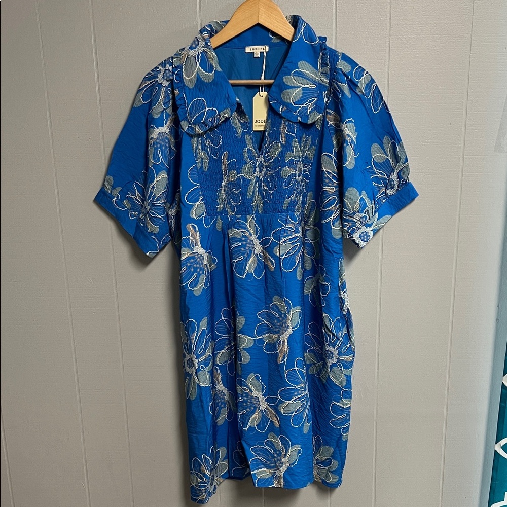NWT Blue Floral Jodifl Dress Large